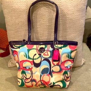 Coach multi color handbag
